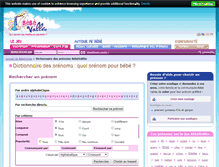 Tablet Screenshot of dictionnaire-prenom.bebevallee.com